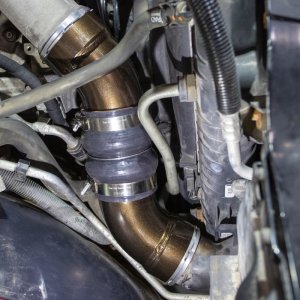 Chevrolet Duramax Intercooler Pipe - Passenger Side - Wehrli - 3.5in, High Flow, Aluminum - Semi-Gloss Black - `06-`10
