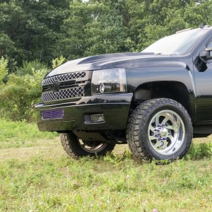 Chevrolet Silverado 2500 Bumper Grilles - Wehrli - Valance Filler Panel Kit, W Tow Hooks - Fine Tex Black - `11-`14