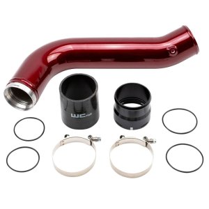 Chevrolet Silverado 3500HD Intercooler Pipe - Passenger Side - Wehrli - 3.5 inch High Flow - Candy Red - `20-`24