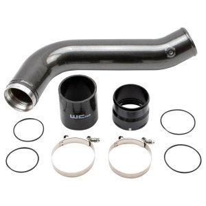 Chevrolet Duramax Intercooler Pipe - Passenger Side - Wehrli - 3.5in High Flow, CNC Machined Flange, Silicone Boot - Illusion Blueberry - `20-`25