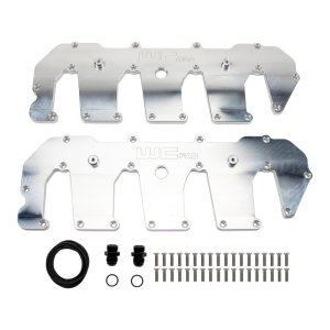 Chevrolet Duramax Engine Valve Cover Set - Upper - Wehrli - Billet - Raw Aluminum - `11-`16