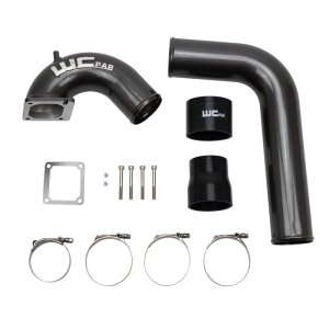 Dodge Cummins Intercooler Pipe Kit - Wehrli - 3.5in Intake Horn & Driver Side Intercooler Pipe - Bengal Blue - `03-`07
