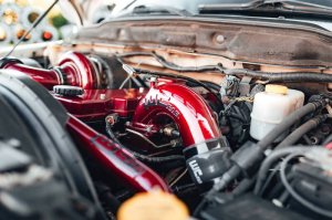 Dodge Ram Intercooler Pipes - Driver Side - Wehrli - 3.5in. High Flow Intake Horn & Intercooler Pipe Kit - Illusion Blueberry - `03-`07 Dodge Ram Intercooler Pipes - Driver Side - Wehrli - 3.5in. High Flow Intake Horn & Intercooler Pipe Kit - Illusion Blueberry - `03-`07