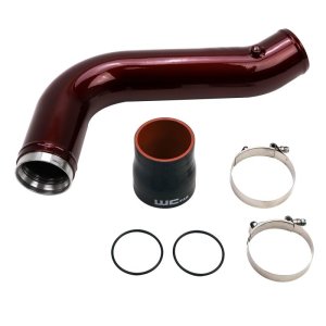 GMC Sierra 2500 Intercooler Pipe - Passenger Side - Wehrli - 3.5 inch High Flow - Candy Red - `17-`19 GMC Sierra 2500 Intercooler Pipe - Passenger Side - Wehrli - 3.5 inch High Flow - Candy Red - `17-`19