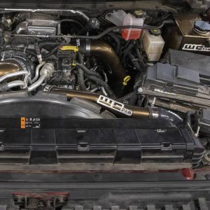 Chevrolet Silverado 3500 Upper Coolant Pipe - Wehrli - Fabricated Aluminum, Powder Coated - Brizzle Blue - `20-`25