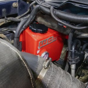 Dodge Ram 2500 Coolant Tank Kit - Wehrli - Fabricated Aluminum with Black Anodized Cap - WCFab Grey - `04-`07