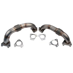 Chevrolet Silverado Performance Exhaust - Wehrli - Stainless Up Pipe Kit w/Gaskets (Twin Turbo) - `01-`04