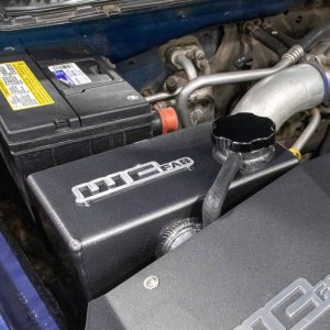 Chevrolet Silverado 3500 HD Coolant Tank Kit - Wehrli - Fabricated Aluminum, OEM Placement - Kiwi Green - `01-`07