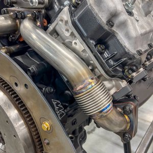 Chevrolet Duramax Performance Exhaust - Passenger Side - Wehrli - 2in Stainless Up Pipe with Gaskets (Twin Turbo) - `01-`04 Chevrolet Duramax Performance Exhaust - Passenger Side - Wehrli - 2in Stainless Up Pipe with Gaskets (Twin Turbo) - `01-`04