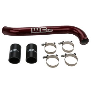 Chevrolet Duramax Upper Coolant Pipe - Wehrli - Aluminum, Powder Coated - WCFab Red - `17-`19