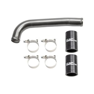 Chevrolet Silverado 2500 Upper Coolant Pipe - Wehrli - Aluminum for LB7/LLY Duramax - Cat Yellow - `01-`05