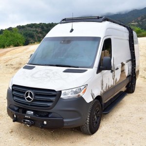 Mercedes-Benz Sprinter Roof Rack - Westin - Mesa Side Ladder - Textured Black - `19-`24