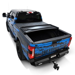 Ford F-250 Super Duty Soft Tri-Fold Tonneau Cover - Westin - Soft Fold - Black - `17-`24