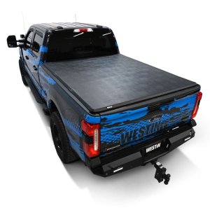 Ford F-250 Super Duty Soft Tri-Fold Tonneau Cover - Westin - Soft Fold - Black - `17-`24