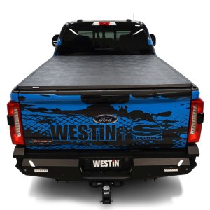 Ford F-350 Super Duty Soft Tri-Fold Tonneau Cover - Westin - Soft Fold - Black - `17-`24