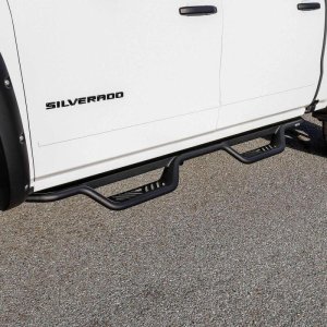 Chevrolet Silverado 1500 Nerf Step Bars - Westin - Outlaw Drop, 4 in Drop, Cab Length - Textured Black - `14-`18