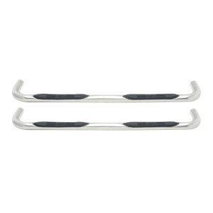Dodge Dakota Nerf Bars - Westin - E-Series 3 Round with Dual Step Pad - Polished Stainless Steel - `05-`11