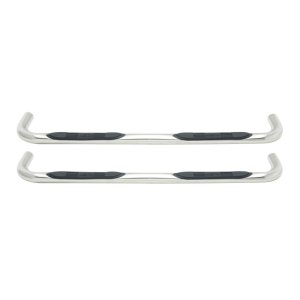Dodge Dakota Nerf Bars - Westin - E-Series 3 Round with Dual Step Pad - Polished Stainless Steel - `05-`11