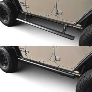 Jeep Wrangler JKU Running Boards - Westin - Pro-e Power (Electric), 6-inch Aluminum, LED Lighting, IP68 Motors - Textured Black - `07-`18