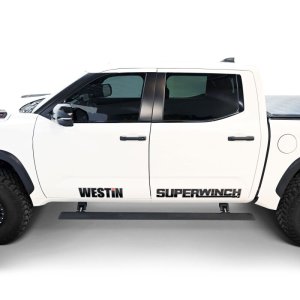 Toyota Tundra Running Boards - Westin - Pro-e Power, Electric, 6 in. Wide Aluminum with LED Lights - Textured Black - `22-`23