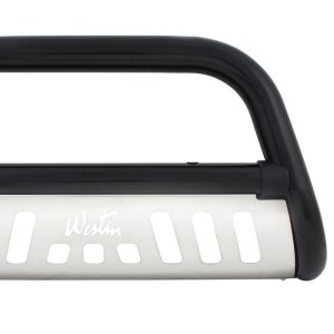 Toyota 4Runner Bull Bar - Front - Westin - Ultimate, 3 in. Diameter, Black Steel, w/Stainless Steel Skid Plate - Black - `10-`17