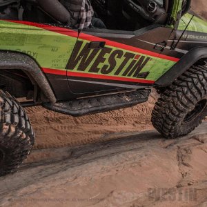 Jeep Wrangler Rock Rail Steps - Westin - Triple Tube - Textured Black - `07-`17