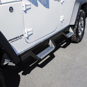 Jeep Wrangler JKU Nerf Bars - Westin - HDX Stainless Drop - Textured Black - `07-`18