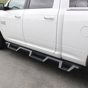 Dodge Ram Nerf Bars - Westin - HDX Drop Wheel-To-Wheel, Steel with Black Steel Step Pads - Textured Black Steel - `10-`18