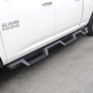 Dodge Ram Nerf Bars - Westin - HDX Drop Wheel-To-Wheel, Steel with Black Steel Step Pads - Textured Black Steel - `10-`18