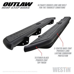 Ram 1500 Crew Cab Nerf Bars - Westin - Outlaw - Textured Black - `11-`18