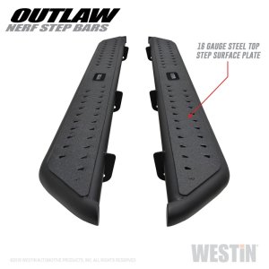 Ram 1500 Crew Cab Pickup Nerf Bars - Westin - Outlaw - Textured Black - `19-`23 Ram 1500 Crew Cab Pickup Nerf Bars - Westin - Outlaw - Textured Black - `19-`23