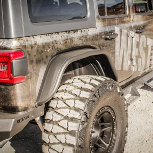 Jeep Wrangler Tube Fenders - Rear - Westin - Snyper - Textured Black - `18-`20