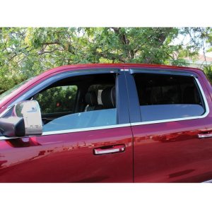 RAM 1500 Crew Cab Wind Deflectors - Side - Westin - Wade Slim - Smoke - 2019
