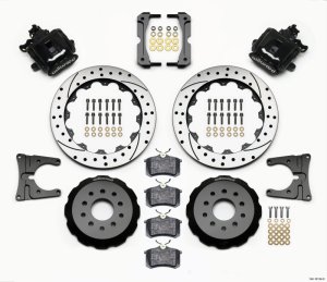 Ford Mustang Brake Kit - Rear - Wilwood - 12.88in Drilled Rotors + BP-10 Pads - `05-`14