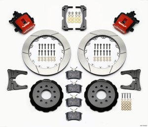 Ford Mustang Brake Kit - Rear - Wilwood - CPB Kit with 12.88in Rotors, BP-10 Compound Pads - Red - `05-`14