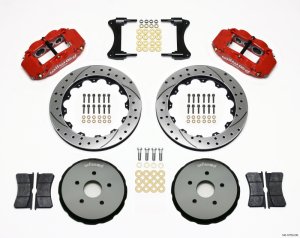 Toyota Matrix Brake Kit - Front - Wilwood - Narrow Superlite 6R + 12.88in Drilled Rotors - Red - `08-`09