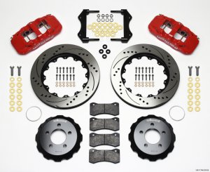 Dodge Magnum Brake Kit - Front - Wilwood - AERO6 Calipers + 14.25 Drilled Rotors - Red - `06-`10