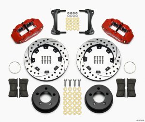 Jeep YJ Brake Kit - Front - Wilwood - Narrow Superlite 4R 12.19in Drilled - Red - `90-`06
