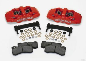 Chevrolet Corvette Brake Kit - Front - Wilwood - Aerolite 6R Calipers + Z51 Style Rotors + BP-20 Smart Pads - Red - `97-`13