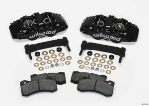 Chevrolet Corvette Brake Kit - Front - Wilwood - AERO6 Caliper + BP-20 Dual-Sport Pads + Z51 Style Rotors - Black - `97-`13
