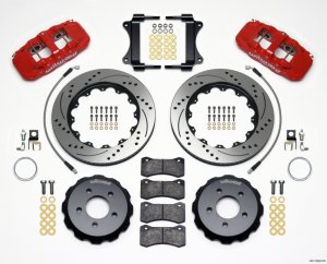 Pontiac G8 Brake Kit - Front - Wilwood - AERO6, 14.25 Drilled Rotors, w/Lines - Red - `08-`09