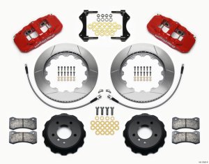 BMW 3 Series Big Brake Kit - Front - Wilwood - AERO6, 14.00 x 1.25 GT Rotors, w/ Lines - Red - `07-`11