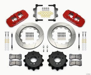 BMW 3 Series Big Brake Kit - Rear - Wilwood - AERO4, 14.00x1.10 GT rotors, W4AR calipers, BP-10 pads, with lines - Red - `07-`11 BMW 3 Series Big Brake Kit - Rear - Wilwood - AERO4, 14.00x1.10 GT rotors, W4AR calipers, BP-10 pads, with lines - Red - `07-`11
