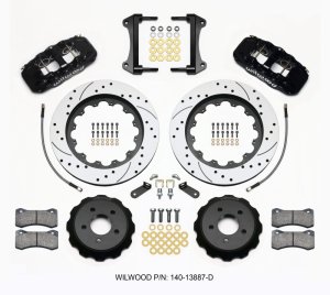 Ford Mustang Brake Kit - Front - Wilwood - AERO6 15.00 Drilled Rotors - `15-`23