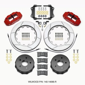 Jeep JK Brake Kit - Rear - Wilwood - Narrow Superlite 4R + BP-10 Pads + 14.00in Rotors - Red - `07-`18
