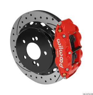 BMW M3 Brake Kit - Rear - Wilwood - Narrow Superlite 4R + 12.88in Drilled/Slotted Rotors + BP-10 Pads - Red - `00-`06
