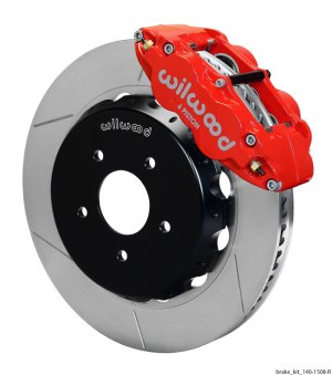 Pontiac GTO Brake Kit - Front - Wilwood - Narrow Superlite 6R Dust Seal + 14.00in Rotor + Lines - Red - `04-`06