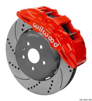 Chevrolet Camaro Brake Kit - Front - Wilwood - SX6R + 15in SRP Drilled/Slotted Rotor - Red - `16-`19 Chevrolet Camaro Brake Kit - Front - Wilwood - SX6R + 15in SRP Drilled/Slotted Rotor - Red - `16-`19