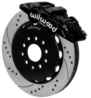 Chevrolet Corvette Brake Kit - Front - Wilwood - AERO6 14.00in Drilled Rotors - Black - `97-`13