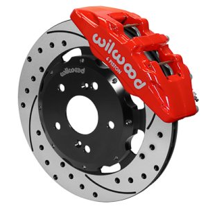 Acura RSX Brake Kit - Front - Wilwood - Drilled & Slotted Rotors - Red - `02-`06